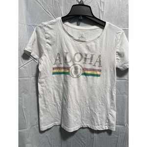 O'Neill Aloha Graphic Tee Pineapple Print Short Sleeve White XS‎